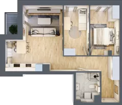 3 pokoje, mieszkanie 58,76 m², piętro 2, oferta nr A1.2.14, ATAL Grabiszyn, Wrocław, Gajowice, Fabryczna, ul. Grochowa