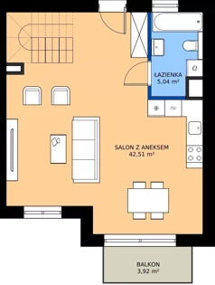 2 pokoje, mieszkanie 74,20 m², piętro 1, oferta nr 14C.2, Przystań Sobieszewo, Gdańsk, Wyspa Sobieszewska, ul. Narcyzowa