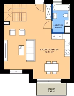 2 pokoje, mieszkanie 74,20 m², piętro 1, oferta nr 14F.2, Przystań Sobieszewo, Gdańsk, Wyspa Sobieszewska, ul. Narcyzowa