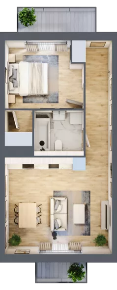 2 pokoje, mieszkanie 47,16 m², piętro 2, oferta nr A3.2.67, Zakole Wisły, Kraków, Podgórze, ul. Na Zakolu Wisły