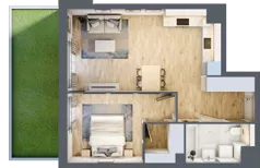 2 pokoje, mieszkanie 48,38 m², parter, oferta nr A4.0.03, Zakole Wisły, Kraków, Podgórze, ul. Na Zakolu Wisły