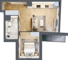 2 pokoje, mieszkanie 40,21 m², piętro 1, oferta nr A1.1.13, Zakole Wisły, Kraków, Podgórze, ul. Na Zakolu Wisły