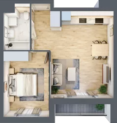 2 pokoje, mieszkanie 43,73 m², piętro 2, oferta nr A5.2.40, Zakole Wisły, Kraków, Podgórze, ul. Na Zakolu Wisły