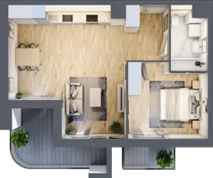 2 pokoje, mieszkanie 50,37 m², piętro 2, oferta nr A2.2.46, Zakole Wisły, Kraków, Podgórze, ul. Na Zakolu Wisły