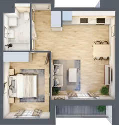 2 pokoje, mieszkanie 43,73 m², piętro 1, oferta nr A5.1.33, Zakole Wisły, Kraków, Podgórze, ul. Na Zakolu Wisły
