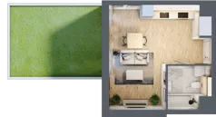 1 pokój, mieszkanie 28,57 m², parter, oferta nr A5.0.21, Zakole Wisły, Kraków, Podgórze, ul. Na Zakolu Wisły