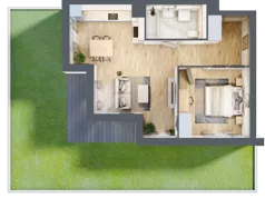 2 pokoje, mieszkanie 48,80 m², piętro 1, oferta nr A1.1.08, Zakole Wisły, Kraków, Podgórze, ul. Na Zakolu Wisły