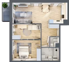 3 pokoje, mieszkanie 62,06 m², piętro 2, oferta nr III-B1.M36, Strefa Cegielnia 3, Kraków, Wzgórza Krzesławickie, Zesławice, ul. Gustawa Morcinka