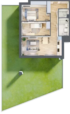 3 pokoje, mieszkanie 64,33 m², parter, oferta nr III-B1.M4, Strefa Cegielnia 3, Kraków, Wzgórza Krzesławickie, Zesławice, ul. Gustawa Morcinka