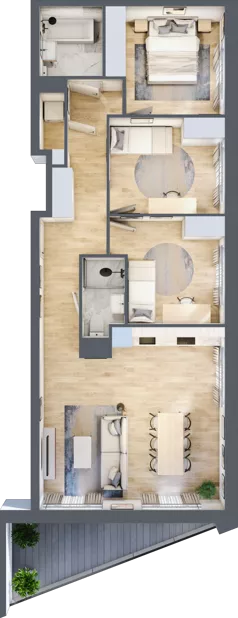 4 pokoje, mieszkanie 80,62 m², piętro 1, oferta nr III-B1.M8, Strefa Cegielnia 3, Kraków, Wzgórza Krzesławickie, Zesławice, ul. Gustawa Morcinka