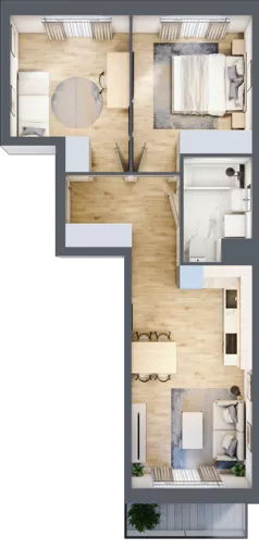 3 pokoje, mieszkanie 50,76 m², piętro 1, oferta nr III-B1.M29, Strefa Cegielnia 3, Kraków, Wzgórza Krzesławickie, Zesławice, ul. Gustawa Morcinka