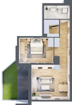 2 pokoje, mieszkanie 48,77 m², parter, oferta nr III-B1.M5, Strefa Cegielnia 3, Kraków, Wzgórza Krzesławickie, Zesławice, ul. Gustawa Morcinka