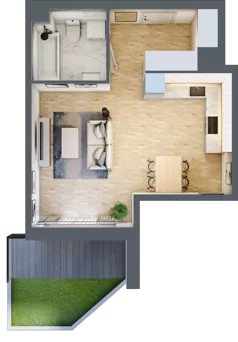 1 pokój, mieszkanie 35,25 m², parter, oferta nr III-B1.M1, Strefa Cegielnia 3, Kraków, Wzgórza Krzesławickie, Zesławice, ul. Gustawa Morcinka