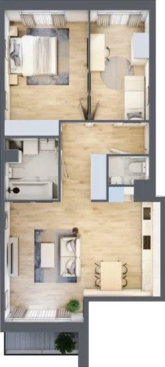 3 pokoje, mieszkanie 65,49 m², piętro 2, oferta nr III-B1.M11, Strefa Cegielnia 3, Kraków, Wzgórza Krzesławickie, Zesławice, ul. Gustawa Morcinka