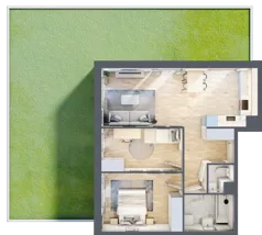3 pokoje, mieszkanie 62,06 m², parter, oferta nr III-B1.M28, Strefa Cegielnia 3, Kraków, Wzgórza Krzesławickie, Zesławice, ul. Gustawa Morcinka