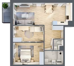 3 pokoje, mieszkanie 62,06 m², piętro 1, oferta nr III-B1.M32, Strefa Cegielnia 3, Kraków, Wzgórza Krzesławickie, Zesławice, ul. Gustawa Morcinka
