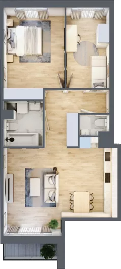 3 pokoje, mieszkanie 65,49 m², piętro 1, oferta nr III-B1.M6, Strefa Cegielnia 3, Kraków, Wzgórza Krzesławickie, Zesławice, ul. Gustawa Morcinka