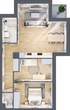 3 pokoje, mieszkanie 64,92 m², piętro 2, oferta nr III-B1.M12, Strefa Cegielnia 3, Kraków, Wzgórza Krzesławickie, Zesławice, ul. Gustawa Morcinka