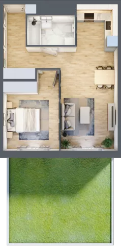 2 pokoje, mieszkanie 49,25 m², parter, oferta nr III-B2.M20, Strefa Cegielnia 3, Kraków, Wzgórza Krzesławickie, Zesławice, ul. Gustawa Morcinka