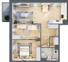 3 pokoje, mieszkanie 61,71 m², piętro 1, oferta nr III-B2.M27, Strefa Cegielnia 3, Kraków, Wzgórza Krzesławickie, Zesławice, ul. Gustawa Morcinka