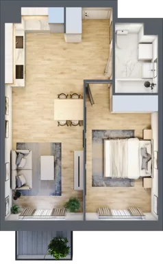 2 pokoje, mieszkanie 44,83 m², piętro 1, oferta nr III-B2.M5, Strefa Cegielnia 3, Kraków, Wzgórza Krzesławickie, Zesławice, ul. Gustawa Morcinka