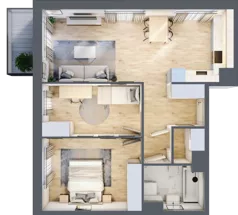 3 pokoje, mieszkanie 61,60 m², piętro 3, oferta nr III-B2.M35, Strefa Cegielnia 3, Kraków, Wzgórza Krzesławickie, Zesławice, ul. Gustawa Morcinka