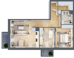 3 pokoje, mieszkanie 64,16 m², piętro 2, oferta nr III-B2.M30, Strefa Cegielnia 3, Kraków, Wzgórza Krzesławickie, Zesławice, ul. Gustawa Morcinka