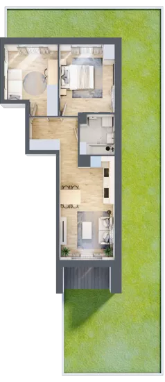 3 pokoje, mieszkanie 50,72 m², piętro 3, oferta nr III-B3.M12, Strefa Cegielnia 3, Kraków, Wzgórza Krzesławickie, Zesławice, ul. Gustawa Morcinka