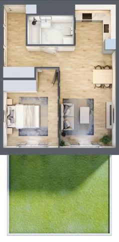 2 pokoje, mieszkanie 49,30 m², parter, oferta nr III-B3.M20, Strefa Cegielnia 3, Kraków, Wzgórza Krzesławickie, Zesławice, ul. Gustawa Morcinka