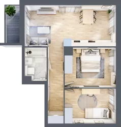 3 pokoje, mieszkanie 56,32 m², piętro 1, oferta nr III-B3.M33, Strefa Cegielnia 3, Kraków, Wzgórza Krzesławickie, Zesławice, ul. Gustawa Morcinka