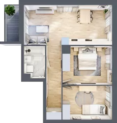3 pokoje, mieszkanie 56,32 m², piętro 3, oferta nr III-B3.M47, Strefa Cegielnia 3, Kraków, Wzgórza Krzesławickie, Zesławice, ul. Gustawa Morcinka