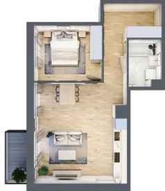 2 pokoje, mieszkanie 50,05 m², piętro 3, oferta nr III-B3.M44, Strefa Cegielnia 3, Kraków, Wzgórza Krzesławickie, Zesławice, ul. Gustawa Morcinka