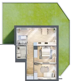 3 pokoje, mieszkanie 55,89 m², parter, oferta nr III-B3.M26, Strefa Cegielnia 3, Kraków, Wzgórza Krzesławickie, Zesławice, ul. Gustawa Morcinka