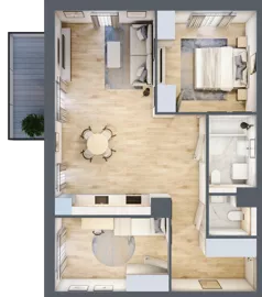 3 pokoje, mieszkanie 68,04 m², piętro 1, oferta nr 1A.23, Skwer Harmonia 2, Kraków, Podgórze, Rybitwy, ul. Półłanki