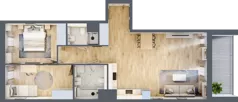 3 pokoje, mieszkanie 72,84 m², piętro 2, oferta nr 1A.28, Skwer Harmonia 2, Kraków, Podgórze, Rybitwy, ul. Półłanki