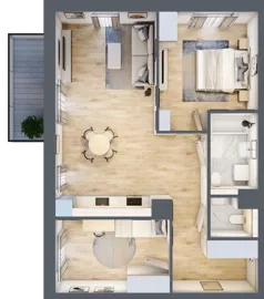 3 pokoje, mieszkanie 67,97 m², piętro 2, oferta nr 2A.24, Skwer Harmonia 2, Kraków, Podgórze, Rybitwy, ul. Półłanki