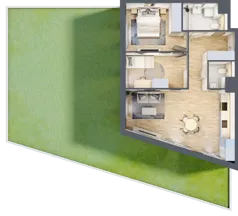 3 pokoje, mieszkanie 63,58 m², parter, oferta nr 2B.05, Skwer Harmonia 2, Kraków, Podgórze, Rybitwy, ul. Półłanki