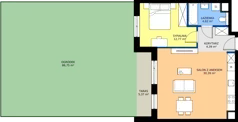 2 pokoje, mieszkanie 52,17 m², parter, oferta nr 2A.05, Skwer Harmonia 2, Kraków, Podgórze, Rybitwy, ul. Półłanki