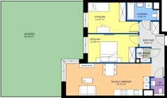 3 pokoje, mieszkanie 63,60 m², parter, oferta nr 3A.02, Skwer Harmonia 2, Kraków, Podgórze, Rybitwy, ul. Półłanki