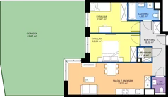 3 pokoje, mieszkanie 63,60 m², parter, oferta nr 3B.02, Skwer Harmonia 2, Kraków, Podgórze, Rybitwy, ul. Półłanki