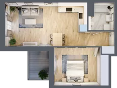 2 pokoje, mieszkanie 47,98 m², piętro 1, oferta nr 3A.11, Skwer Harmonia 2, Kraków, Podgórze, Rybitwy, ul. Półłanki