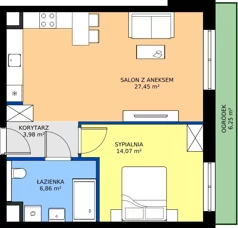 2 pokoje, mieszkanie 52,36 m², parter, oferta nr 3A.06, Skwer Harmonia 2, Kraków, Podgórze, Rybitwy, ul. Półłanki