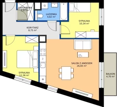 3 pokoje, mieszkanie 65,29 m², piętro 1, oferta nr 3B.20, Skwer Harmonia 2, Kraków, Podgórze, Rybitwy, ul. Półłanki