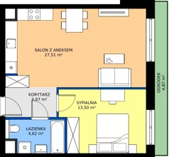 2 pokoje, mieszkanie 50,30 m², parter, oferta nr 3B.04, Skwer Harmonia 2, Kraków, Podgórze, Rybitwy, ul. Półłanki