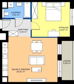 2 pokoje, mieszkanie 51,74 m², piętro 2, oferta nr 3A.27, Skwer Harmonia 2, Kraków, Podgórze, Rybitwy, ul. Półłanki