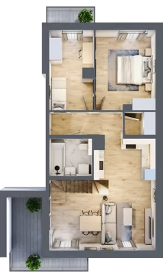 3 pokoje, mieszkanie 83,56 m², piętro 2, oferta nr 4.1.2, Skwer Harmonia 2, Kraków, Podgórze, Rybitwy, ul. Półłanki