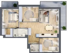 4 pokoje, mieszkanie 86,70 m², piętro 1, oferta nr A1.1.1, Zacisze Marcelin III, Poznań, Ławica, Marcelin, ul. Leśnych Skrzatów