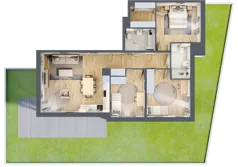 4 pokoje, mieszkanie 88,32 m², parter, oferta nr A1.0.2, Zacisze Marcelin III, Poznań, Ławica, Marcelin, ul. Leśnych Skrzatów