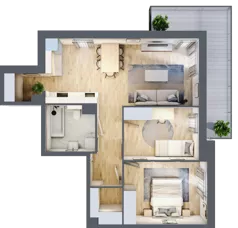 3 pokoje, mieszkanie 60,77 m², piętro 1, oferta nr A10.1.1, Zacisze Marcelin III, Poznań, Ławica, Marcelin, ul. Leśnych Skrzatów
