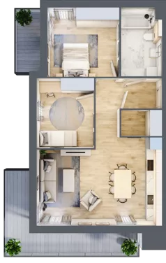3 pokoje, mieszkanie 65,76 m², piętro 1, oferta nr A11.1.3, Zacisze Marcelin III, Poznań, Ławica, Marcelin, ul. Leśnych Skrzatów
